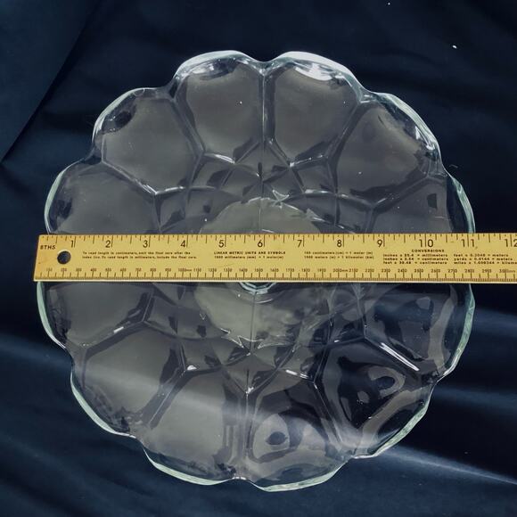 Vintage Large Clear Glass Pedestal Cake Plate - Picture 3 of 4